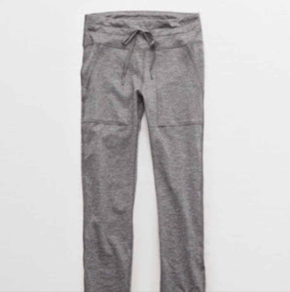 Aerie Play Pocket & Cuff Legging Heathered Gray (M)
